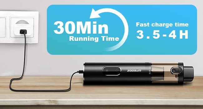 Upbooz Handheld Vacuum Cordless, Car Vacuum with 14000PA Powerful Suction with LED Light, Air Duster 2-in-1,Low Noise Rechargeable Portable Mini Vacuum Cleaner for Car Home Pet Office,Two Gears Black