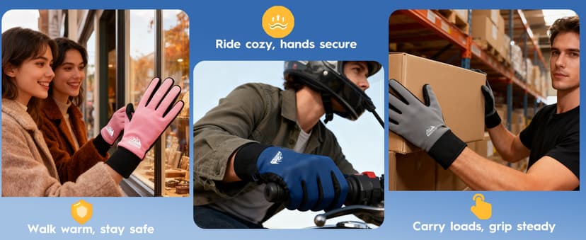 Bruvoalon Winter Gloves for Women & Men, 3M Thermal Insulation, Lycra Fabric, Touchscreen, Anti-Slip