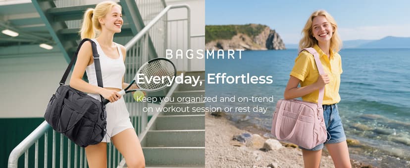 BAGSMART Gym Bag for Women, Duffle Bag for Travel with Wet Pocket, Lightweight Carry on Weekender Duffel, Water Resistant