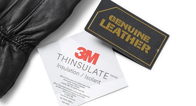 REED Men's Genuine Leather Warm Lined Driving Gloves - Touchscreen Texting Compatible