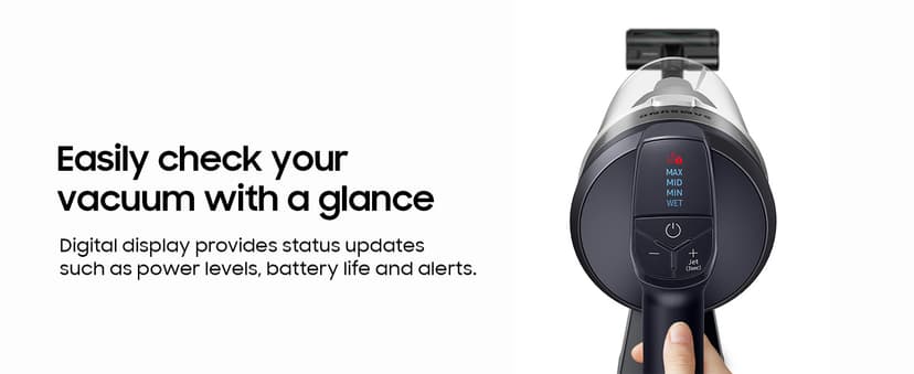 Samsung Jet 75 Pet Cordless Vacuum, Lightweight w/Turbo Action Brush, Pet Tool, Removable Battery, Powerful Cleaning for Hardwood Floors, Carpets, Area Rugs, VS20B75AGR5/AA, Silver