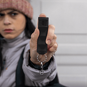 Mace Pepper Spray - Maximum Police Strength OC with UV Dye, Fast Flip Top, Ergonomic Finger Grip, Easy Carry Keychain, 12 Feet Range, 0.42 oz Compact Model, Self Defense Pepper Spray for Women & Men