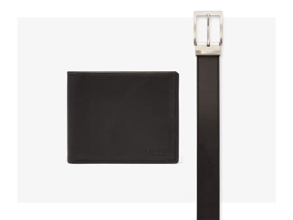 Fossil Men's Leather Bifold Wallet with Flip ID Window for Men