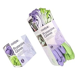 COOLJOB 2 Pairs Gardening Gloves for Women Ladies, Breathable Rubber Coated for Yard Garden, Outdoor Indoor Protective Work, Medium Size, Lavender Purple & Apple Green