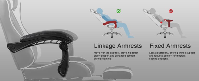 VECELO Ergonomic Gaming Chair with Footrest, Comfy Recliner Computer Chair, Swivel Seat, Height Adjustable, High Back PU Leather, Lumbar Support, Headrest for Adults, Black