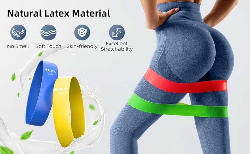 Resistance Bands for Working Out, 5-Pack Elastic Loop Exercise Bands for Strength Training Stretching, Home Gym Equipment for Pilates Yoga Physical Therapy, Leg Glute Arm Workout Kit for Women Men
