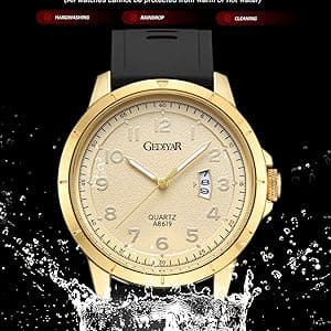 GEDIYAR Mens Quartz Analog Wrist Watches Calendar Date Waterproof Big Large Face Watch for Men Business Casual Dress Sports