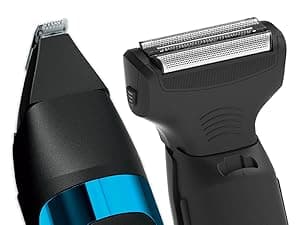 Wahl Manscaper® Total Body Grooming and Your Hair Down There Rechargeable Deluxe Hair Trimmer and Shaver with Safe-Touch Detachable Stainless Steel Precision Blades - Model 5708