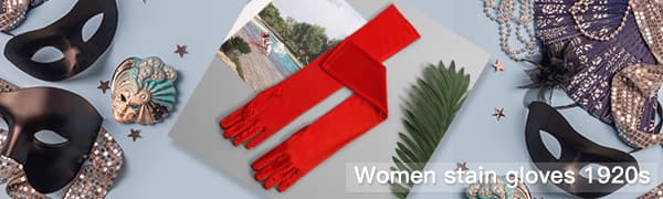 Lansian Long Opera Party Gloves for Women 1920s 20s Satin Gloves Costumes Elbow Length Bridal Evening Dress, 21 inches