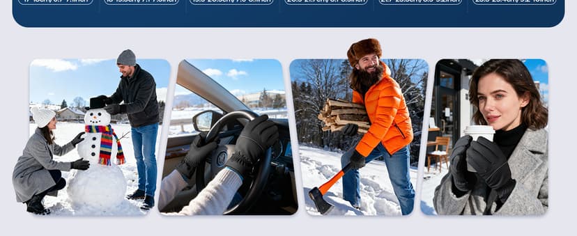 krosa Winter Gloves Men Women Made with 3M Insulation & Plush Lining, -15°F Windproof & Water-Resistant Snow Gloves for Cold Weather, Ski Glove with Reflective Strips & Touchscreen Fingers for Running