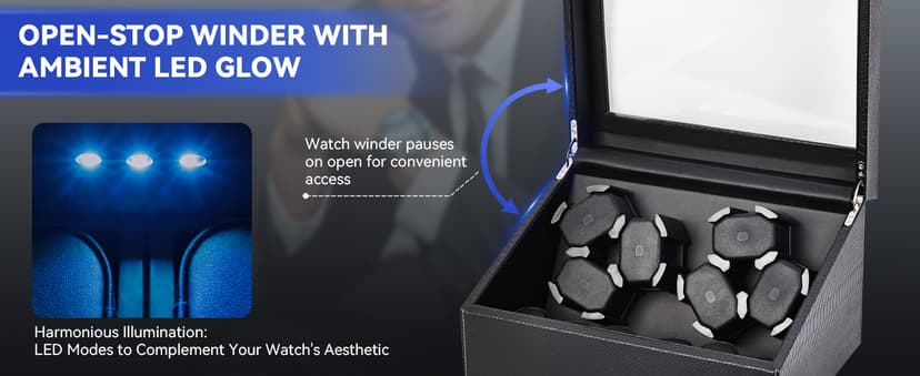 hightall Luxury Automatic Watch Winder for Rolex/Omega/Cartier for Automatic Watches with Whisper-Quiet Motor (<5dB), Anti-Scratch Memory Foam & Stable Base