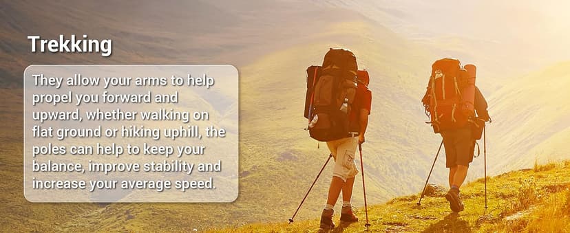 TheFitLife Nordic Walking Trekking Poles - 2 Sticks with Anti-Shock and Quick Lock System, Telescopic, Collapsible, Ultralight for Hiking, Camping, Mountaining, Backpacking, Walking, Trekking