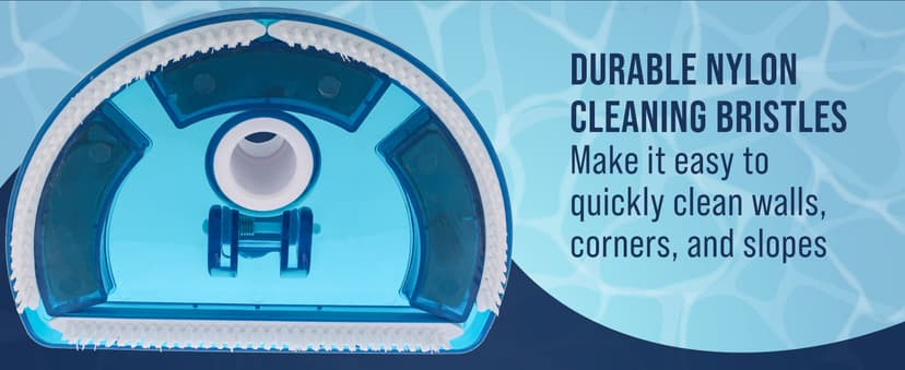 U.S. Pool Supply Weighted Pool Vacuum Head, Transparent Curved Half Moon Body - Swivel Connection, Pole Handle - for Above Ground & Inground Swimming Pools – Vinyl Liner Floor, Wall, Corner Cleaner