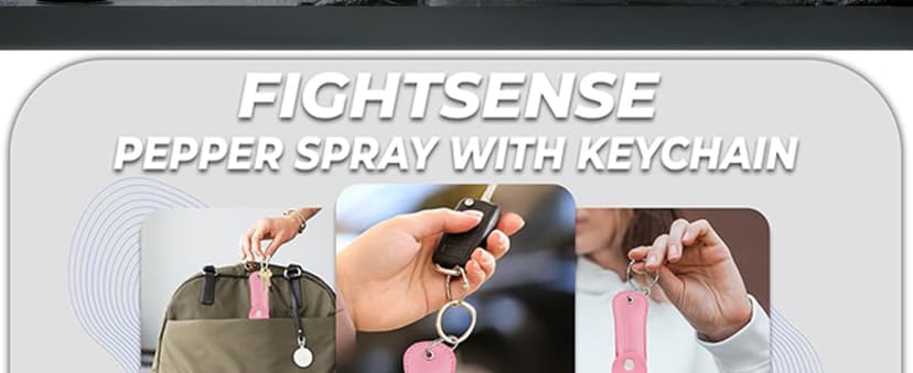 FIGHTSENSE Self Defense Pepper Spray - 1/2 oz Compact Size Maximum Strength Police Grade Formula Best Self Defense Tool for Women W/Leather Pouch Keychain