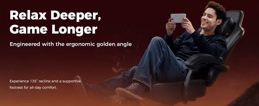 GTPLAYER Big and Tall Gaming Chair with Footrest, Ergonomic Office Desk Chair with 4.4in Thick Cushion and Wide Wingless Seat, Comfortable Leather Computer Chair, Predator Series, Black