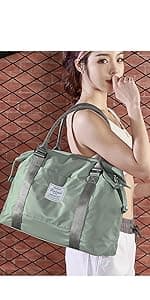 HYC00 Travel Duffel Bag,Carry-on Overnight Weekender Bags for Women,Sports Tote Gym Bag with Wet Pocket