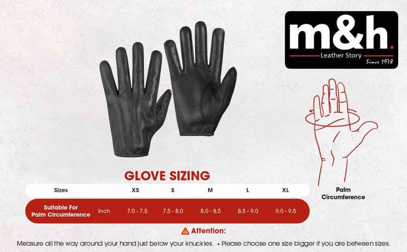 M&H Since 1978 Driving Gloves for Men - Mens Leather Car Gloves