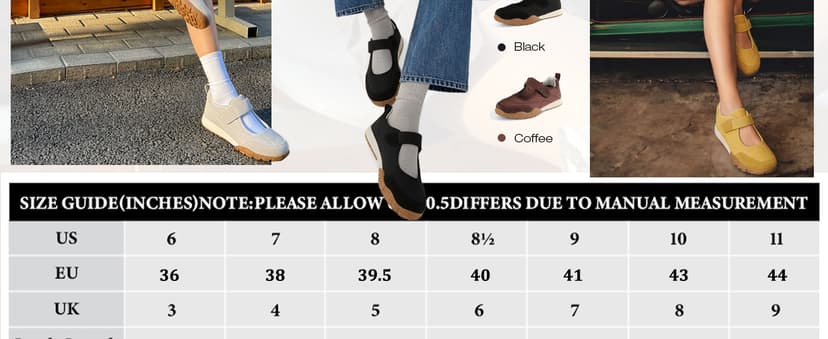 COOLLULU Mary Jane Shoes Sneakers for Women Fashion Ballet Sneakers with Foam Insole Non Slip Sneakerinas Retro Tennis Lightweight Flats Footwear for Daily Walking Causal Dressy