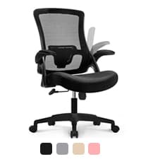 NEO CHAIR Office Desk Computer Chair Ergonomic Mesh Gaming Mid Back Seat with Comfy Lumbar Support Adjustable Height Swivel for Home Task (Black)
