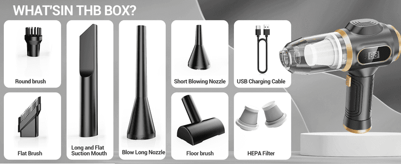 Scstartx Portable Car Vacuum Cordless Mini Handheld Vacuums Cleaner Rechargeable with LCD Display and Multi-Nozzles, High Power Hand held Cleaners for Car, Home, Office, Sofa, Pet Hair,Keyboard