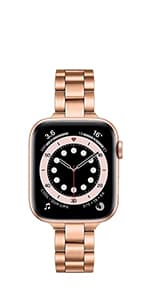 TRUMiRR Band Sets for Apple Watch 11 10 42mm / 9 8 7 41mm Rose Gold Women, 2 Pack Solid Stainless Steel Watchband + Mesh Strap for iWatch SE 3 2 Series 6 5 4 3 2 1 40mm 38mm