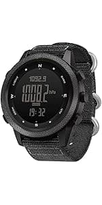 NORTH EDGE Solar Powered Dive Watch Women Men’s Watch, 1000FT/300M Water Resistance, Luminous Dial, Silicone Strap