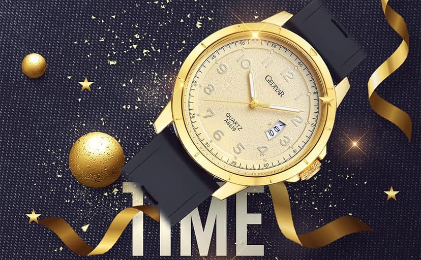 GEDIYAR Mens Quartz Analog Wrist Watches Calendar Date Waterproof Big Large Face Watch for Men Business Casual Dress Sports