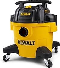 DEWALT DXV06PZ 4 Peak HP Shop Vacuums Wet/Dry, 6 Gallon Poly Wet/Dry Vac, Heavy-Duty Shop Vacuum with Blower Function Yellow+Black