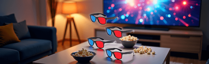 4Pcs Red and Blue 3D Glasses Universal TV Movie Dimensional Video Frame 3D Glasses DVD Game Glass 3D Style Glasses for 3D Movies Games,3D Viewing Glasses,Light Simple Design,Accessories