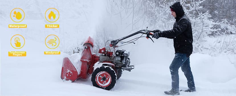 ihuan Winter Waterproof Gloves for Men Women Warm Running Cycling Snow Ski Gloves for Cold Weather, Thermal Windproof Material and Touch Screen Finger for Driving Snowboarding