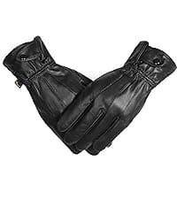 REED Men's Genuine Leather Warm Lined Driving Gloves - Touchscreen Texting Compatible