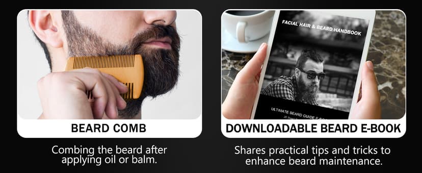 Beard Straightener w/Beard Oil & Balm & Guide E-Book,Upgraded 3 in 1 Hair Straightener Brush Beard Straightening Comb,Unique Stocking Stuffers Gifts for Men Him Dad Husband Birthday Christmas Gifts