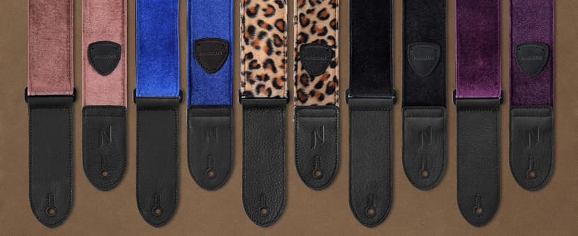 Nefelibata Guitar Strap,Double Full-Grain Leather Ends,Vintage Velvet Strap/FREE BONUS-4 Picks+Strap Locks+Strap Button,Gift For Bass,Electric&Acoustic Guitars(Vintage Coffee Brown)