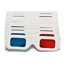 3D Glasses for Movies Red/Cyan Cardboard 3D Glasses in White Frame Anaglyph Cardboard for Movies