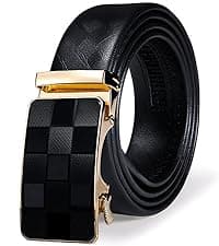 Dubulle Designer Mens Belts, Sliding Automatic Buckle Ratchet Dress Belt TOP Genuine Leather Strap Gifts