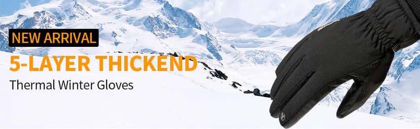 TRENDOUX Winter Gloves for Men Warm: 3M Thinsulate -20℉ Windproof Waterproof Ski Women Glove with Touchscreen Thermal Lining Anti-Slip for Work Cycling Motorcycle Snowboarding