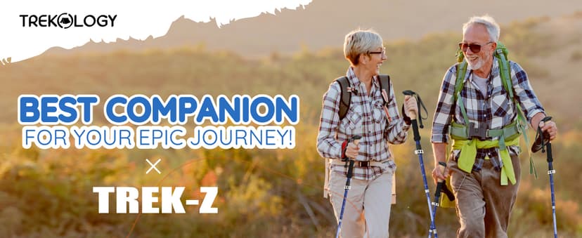 Trekology Trek-Z Collapsible Hiking & Trekking Poles - Balance Support for Seniors, Women, and Men, 2pc Per Set