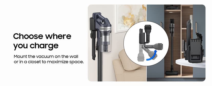 Samsung Jet 75 Pet Cordless Vacuum, Lightweight w/Turbo Action Brush, Pet Tool, Removable Battery, Powerful Cleaning for Hardwood Floors, Carpets, Area Rugs, VS20B75AGR5/AA, Silver