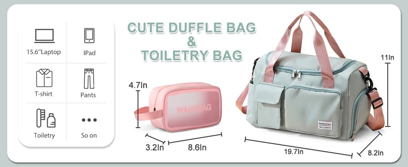 BEULPTN Small Gym Bag for Women, Travel Duffle Bag Carry On Weekender Bag with Shoe Compartment