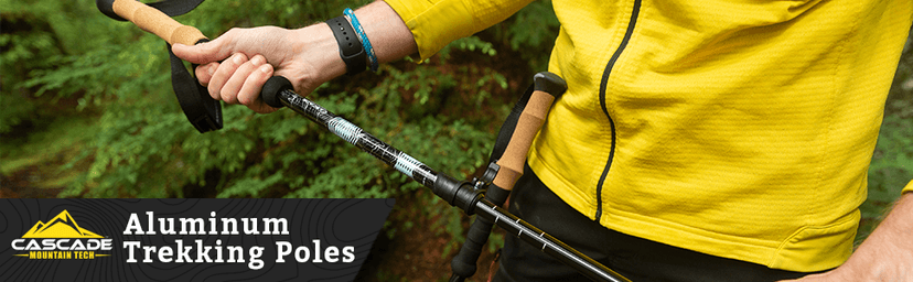Cascade Mountain Tech Lightweight Aircraft-Grade Aluminum Trekking Poles with Extended Down Grip Plus Tip Kit