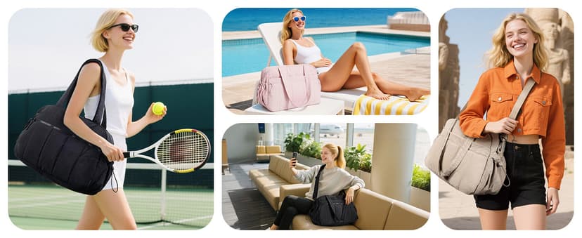 BAGSMART Gym Bag for Women, Duffle Bag for Travel with Wet Pocket, Lightweight Carry on Weekender Duffel, Water Resistant