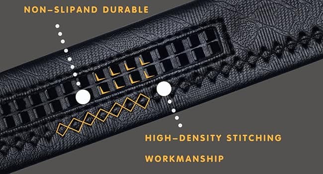 Dubulle Designer Mens Belts, Sliding Automatic Buckle Ratchet Dress Belt TOP Genuine Leather Strap Gifts