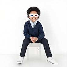 3D Glasses for Movies Red/Cyan Cardboard 3D Glasses in White Frame Anaglyph Cardboard for Movies