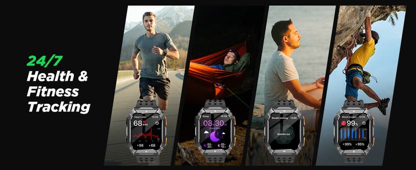 FOSMET Smart Watches for Men, 1.95'' Fitness Watch: Waterproof Military Smart Watch with 100 Days Battery Life/Call/Flashlight/Sleep/SpO2/Heart Rate Monitor/Step Tracker, Sport Smartwatch for Android iPhone