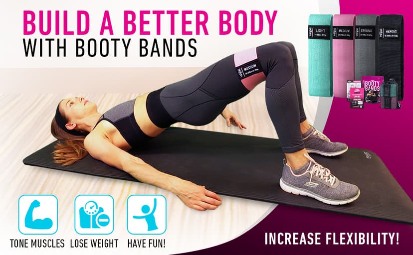 Resistance Bands for Working Out with Workout Bands Guide. 4 Booty Bands for Women Men Fabric Elastic Bands for Exercise Bands Resistance Bands for Legs Bands for Working Out Hip Thigh Glute Bands Set