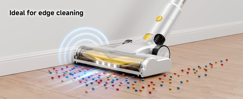 Cordless Vacuum Cleaner, 35Kpa Vacuum Cleaner for Home, 45Mins Stick Vacuum with LED Display, Anti-Tangle & Wall Mount Charging, 6 in 1 Lightweight Vacuum for Hard Floors, Carpet, Pet Hair (yellow)