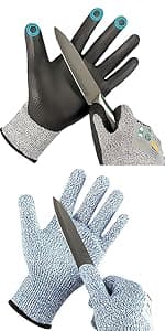 Kebada W1 Work Gloves for Men and Women, PU Coated Safety Gloves with Grip, Touchscreen, Ideal for Warehouse Package Handling, Construction, Gardening, 12 Pairs Gray Large