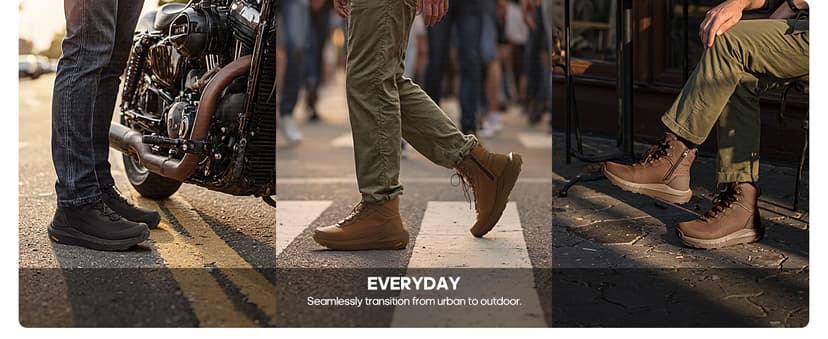 NORTIV 8 Men's Tactical Hiking Lightweight Cushion Sole for Work All Day Side Zipper Motorcycle Combat Military Boot Arch Support 8 Inches Terrascope