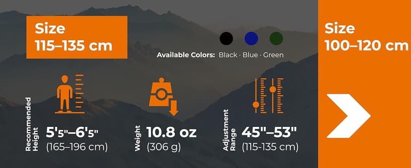 Trekology Trek-Z Collapsible Hiking & Trekking Poles - Balance Support for Seniors, Women, and Men, 2pc Per Set