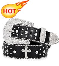 BELTROAD Rhinestone Belt Goth Bling Belts for Women and Men Western Cowboy Cowgirl Belts for Jeans, Halloween Belt
